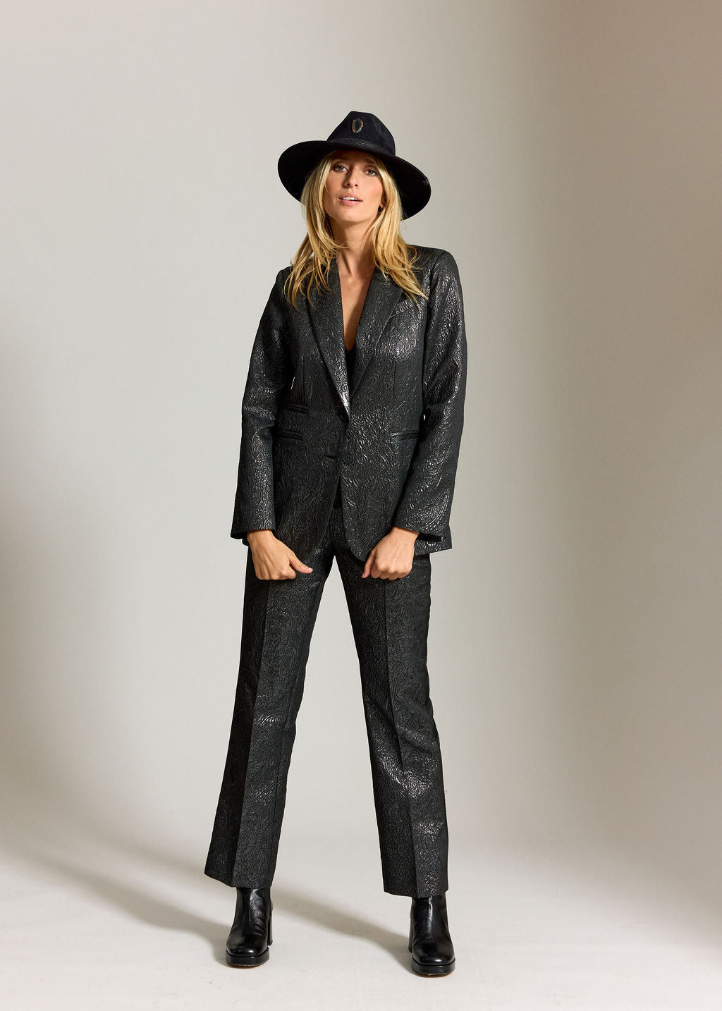 VESTE BLAZER TEXTURÉE STORM ACIER