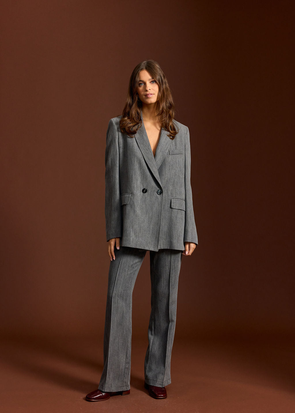 VESTE BLAZER EN LYOCELL CITY GRIS