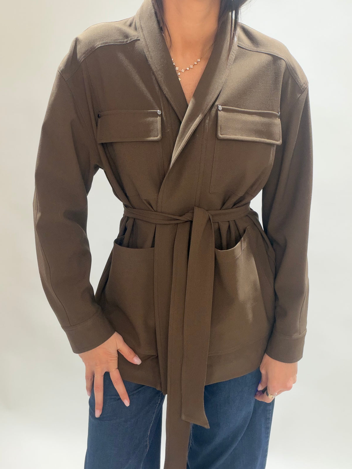 VESTE STYLE SAHARIENNE HARDY COFFEE