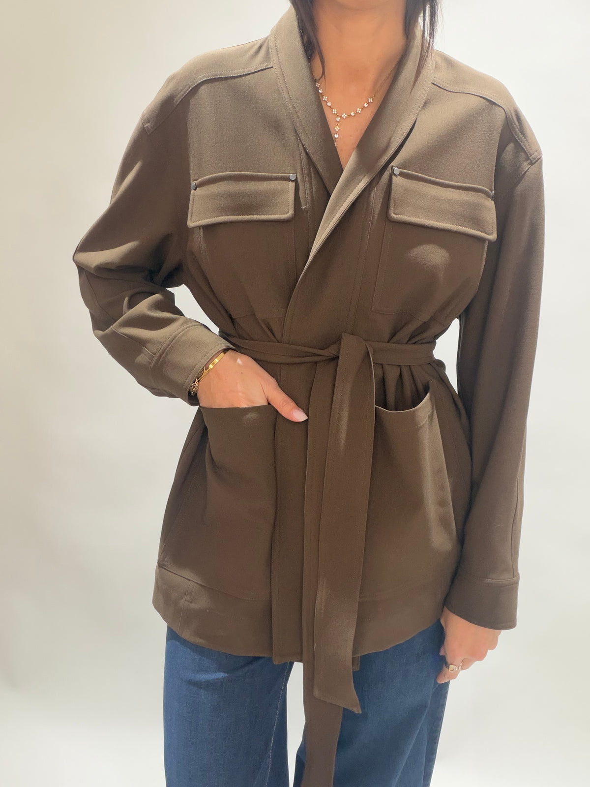 VESTE STYLE SAHARIENNE HARDY COFFEE
