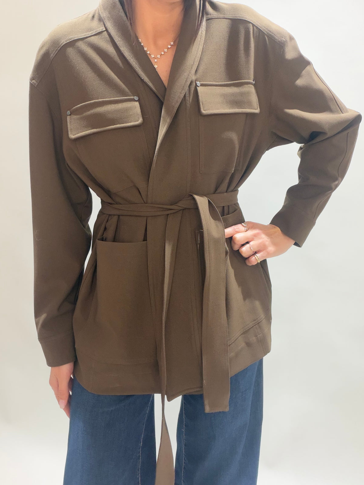 VESTE STYLE SAHARIENNE HARDY COFFEE
