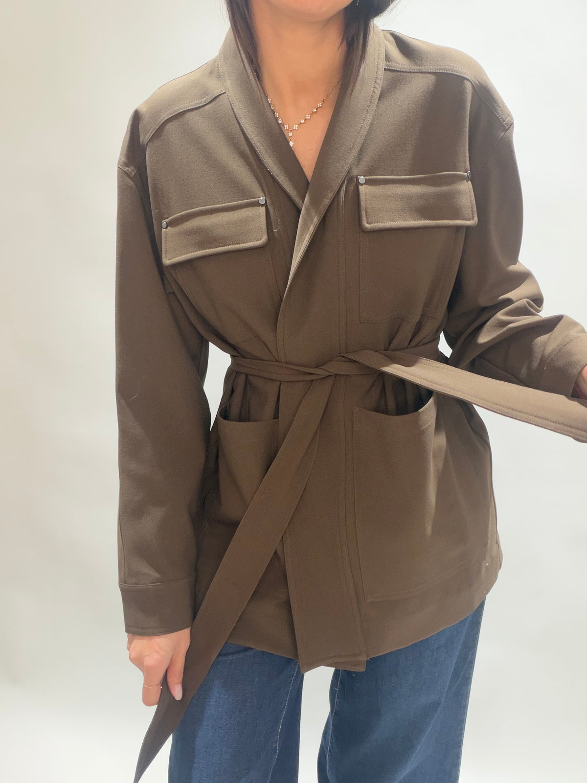 VESTE STYLE SAHARIENNE HARDY COFFEE