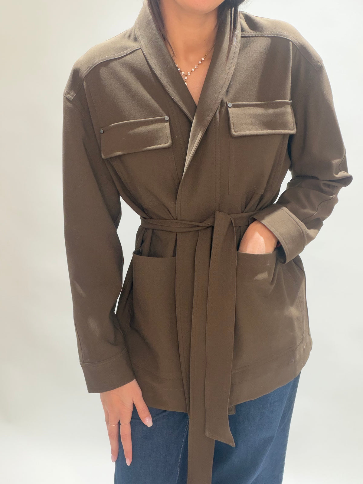 VESTE STYLE SAHARIENNE HARDY COFFEE