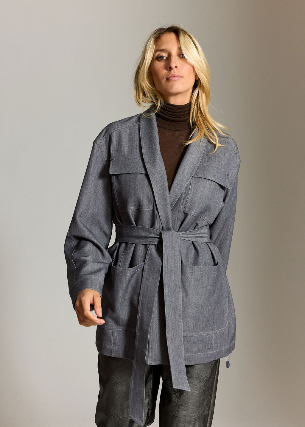 VESTE STYLE SAHARIENNE HARDY GREY