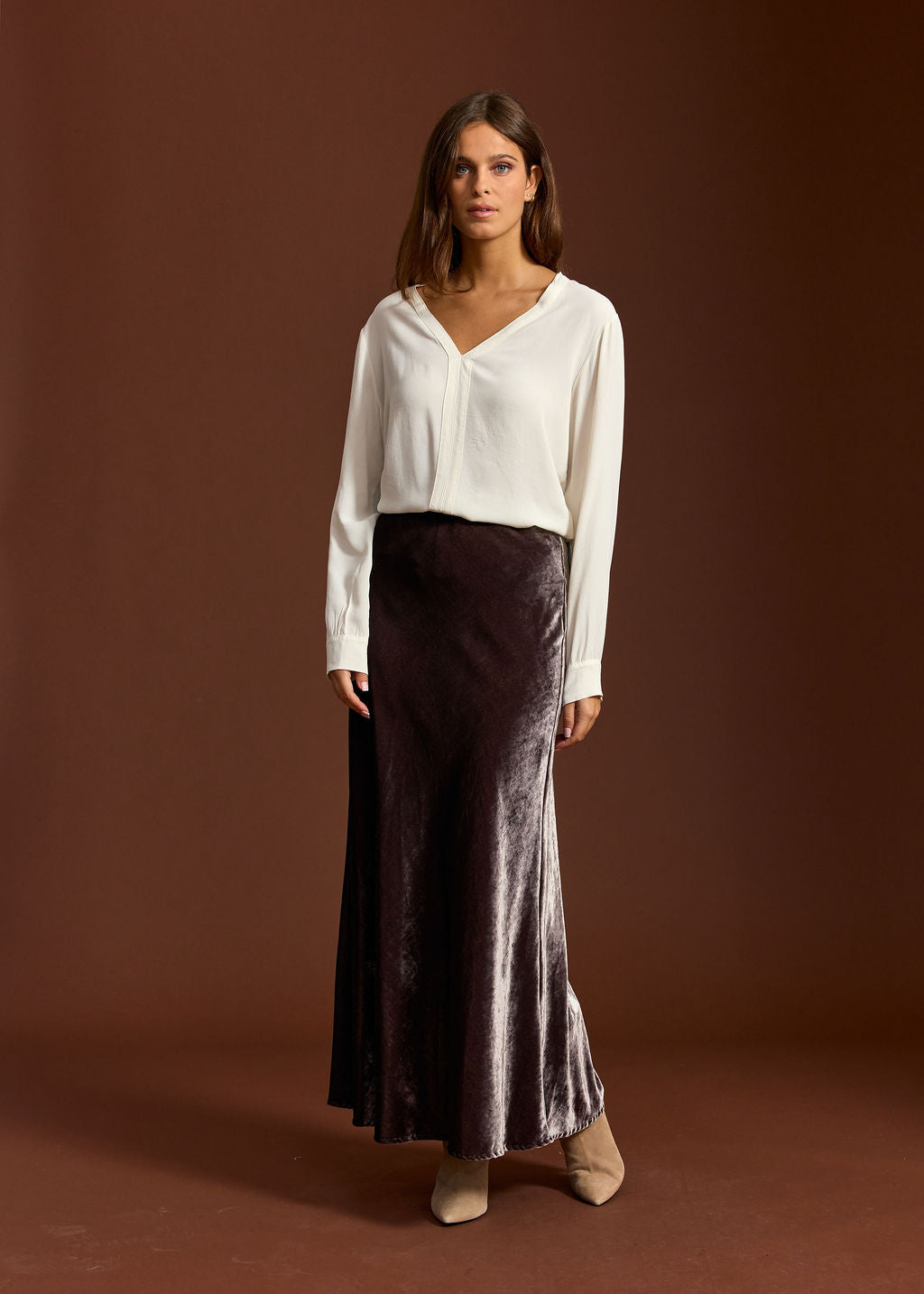 JUPE EN VELOURS JELLY SOURIS