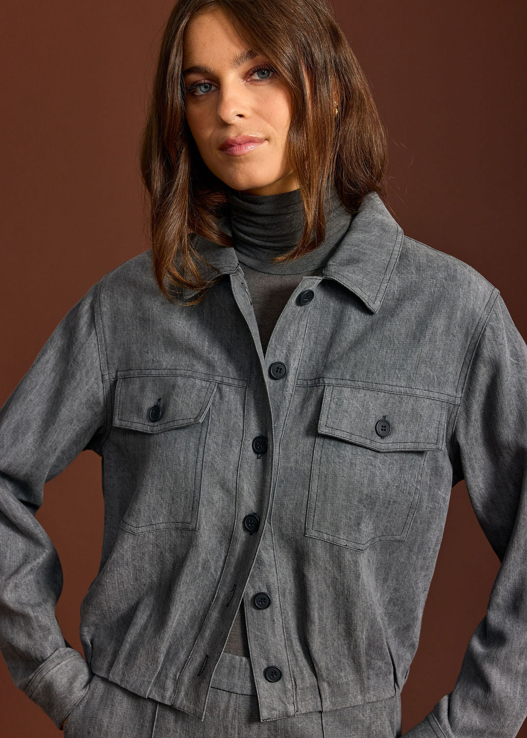 BLOUSON COURT JOEL GRIS