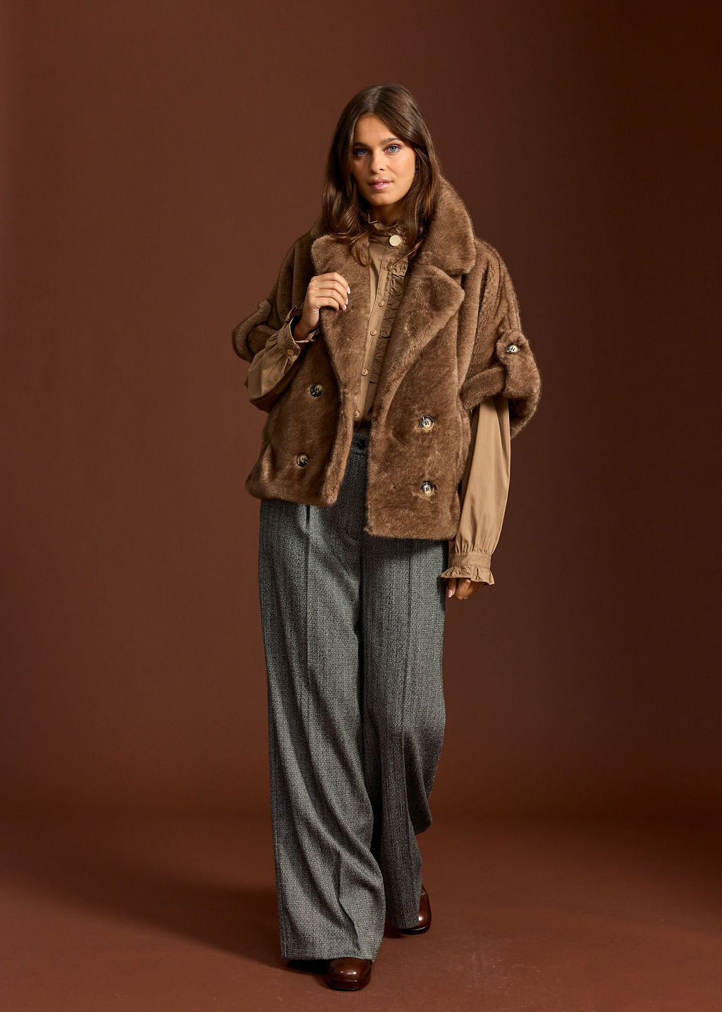 MACI VISION LOOSE FAUX FUR JACKET