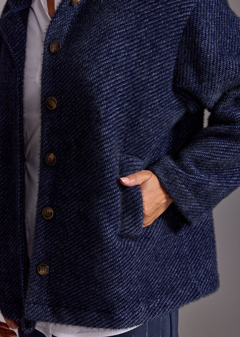 MARIA BLUE HOODED JACKET