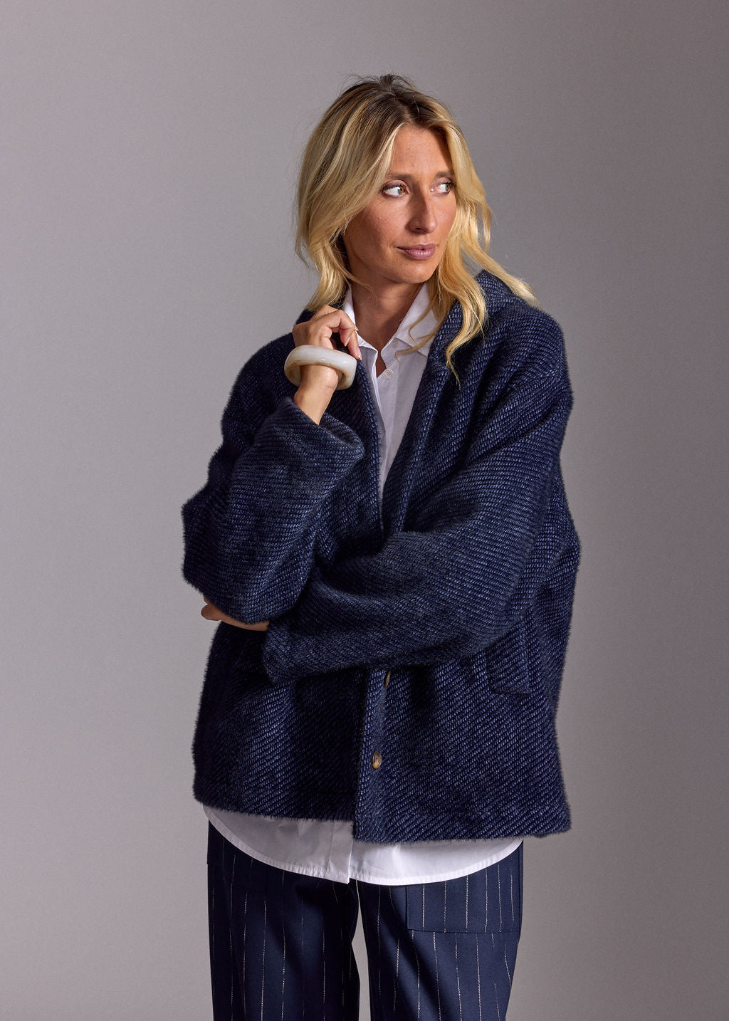 MARIA BLUE HOODED JACKET