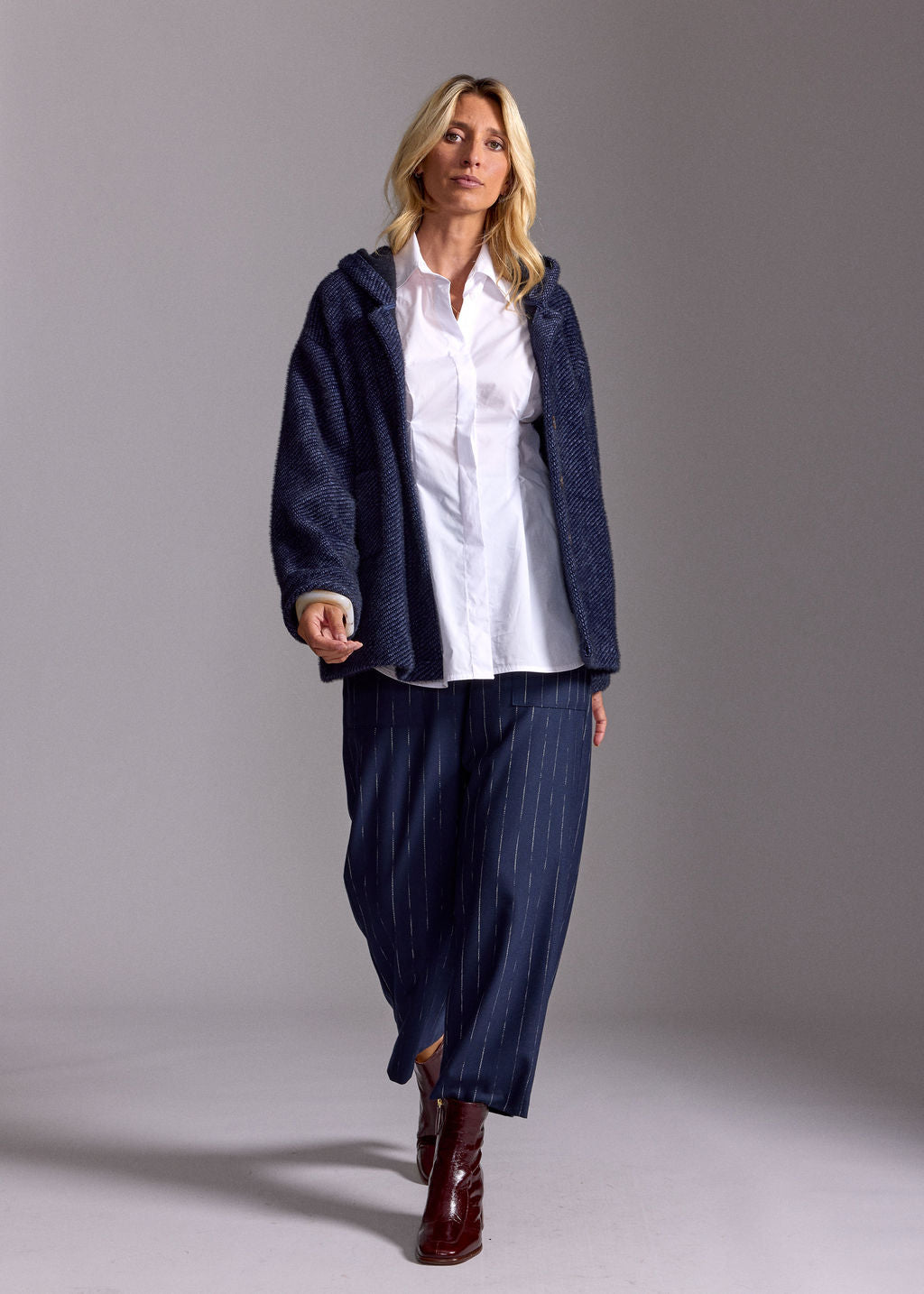 MARIA BLUE HOODED JACKET