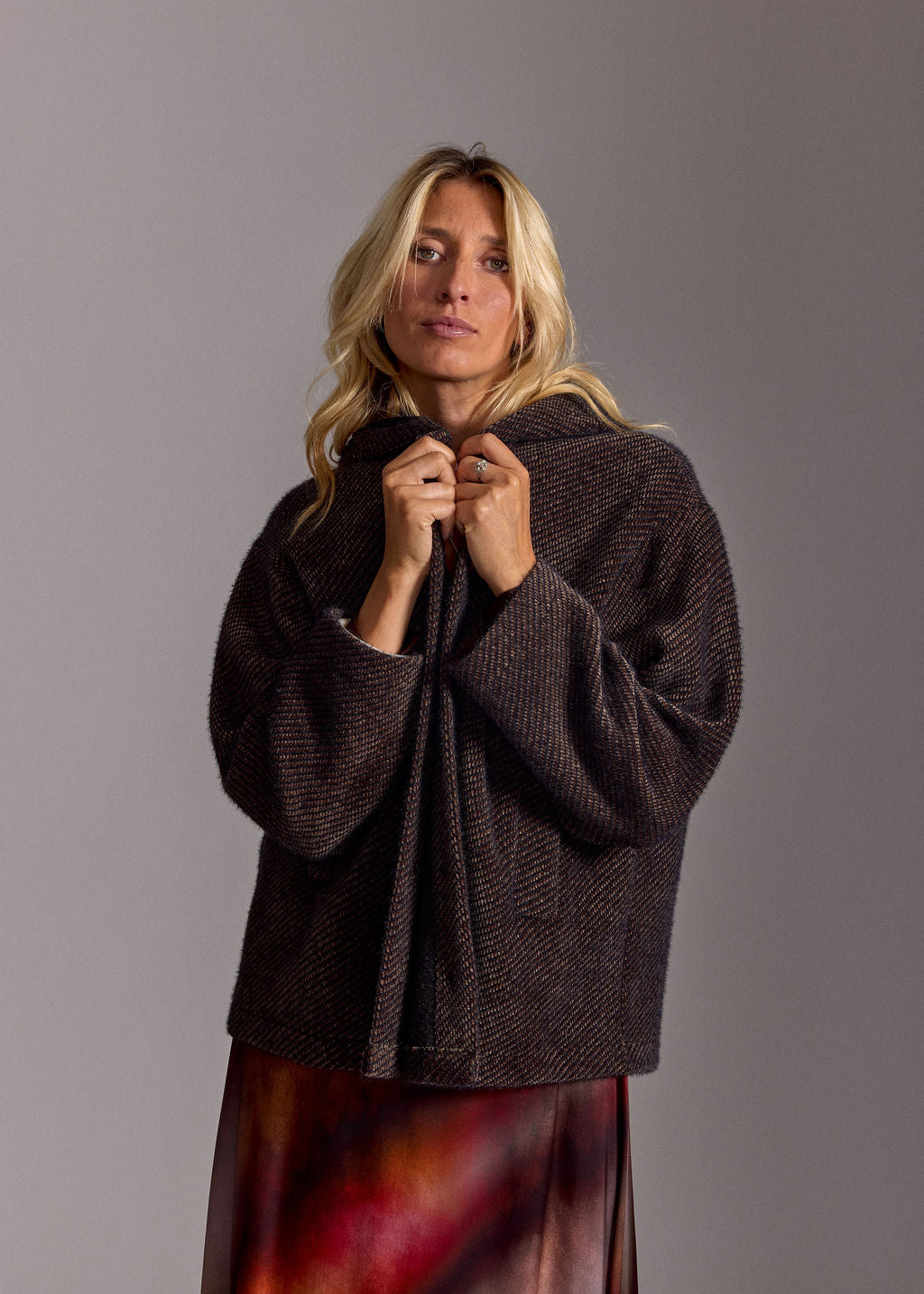 MARIA COFFEE HOODED JACKET