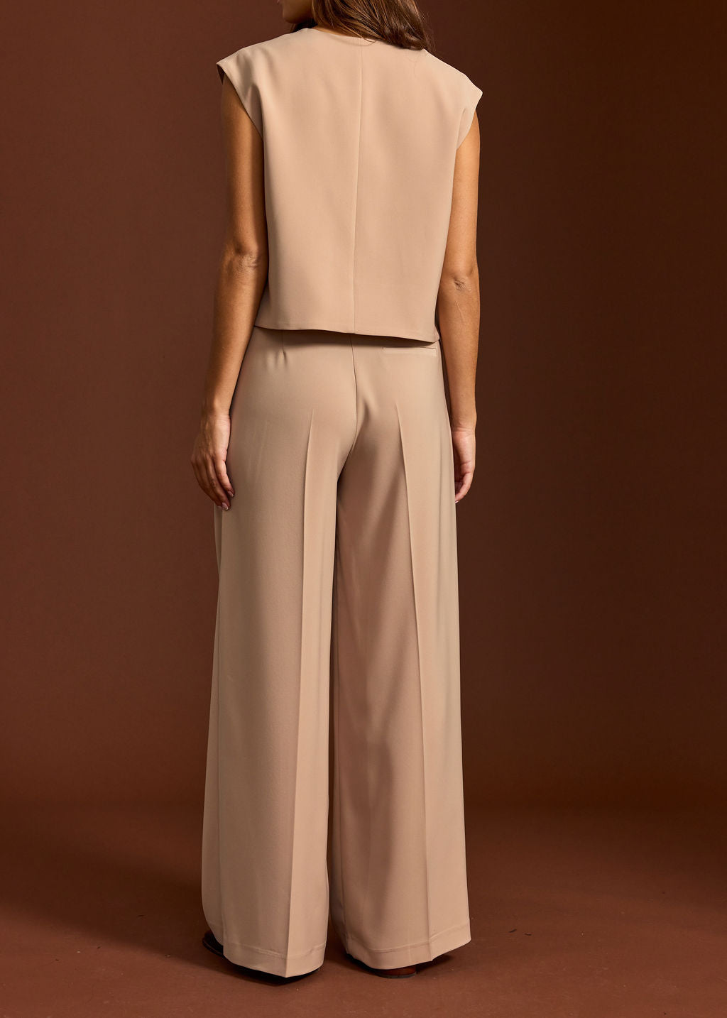 PANTALON FLUIDE À PINCES MATTI CAMEL