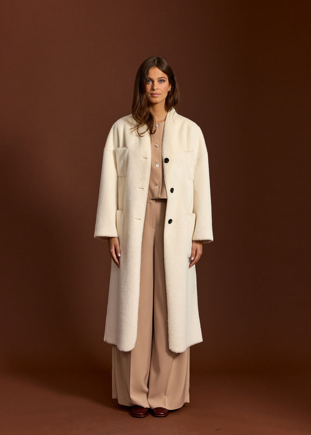 PANTALON FLUIDE À PINCES MATTI CAMEL