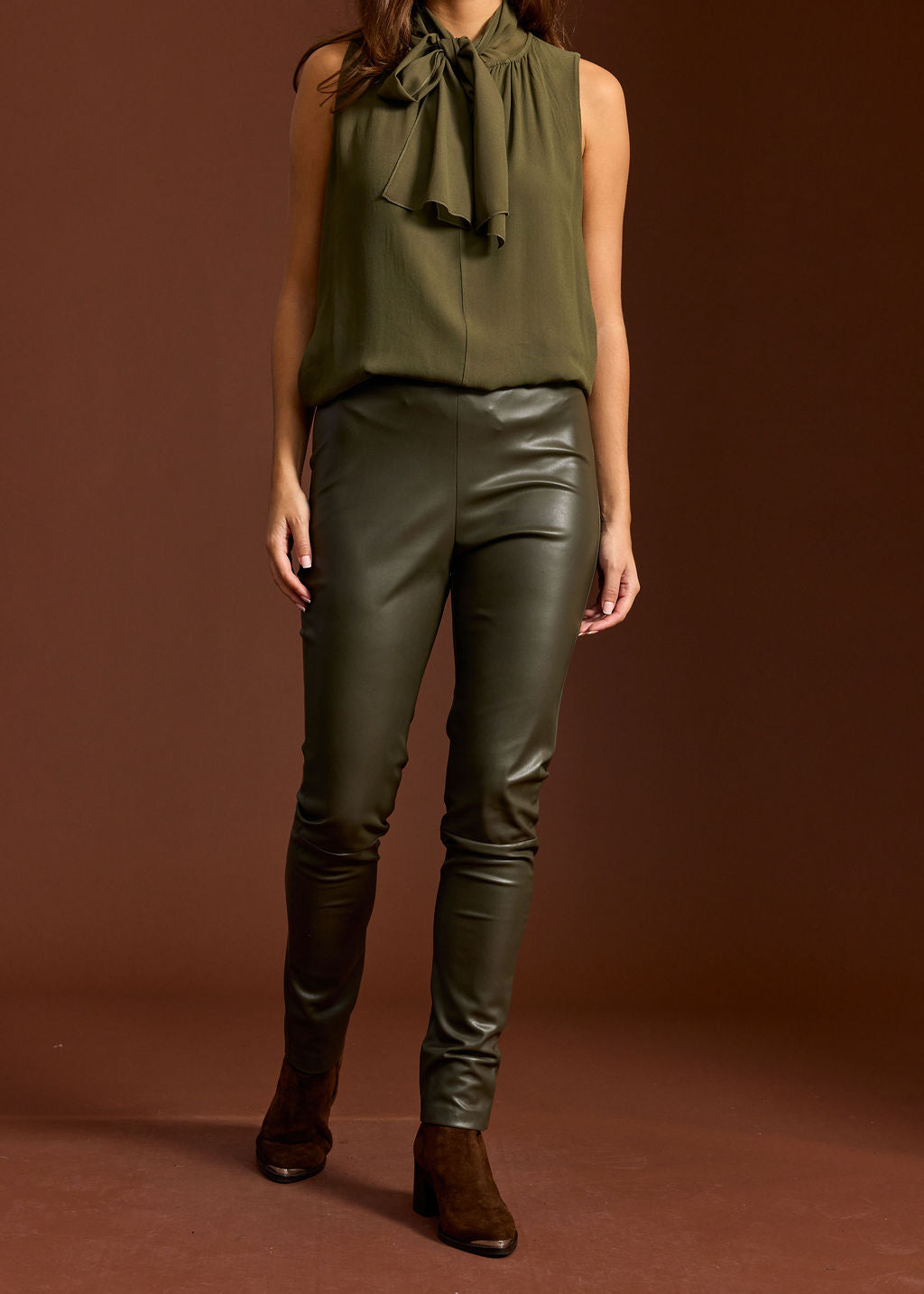 LEGGING EN FAUX CUIR MEL BRONZE