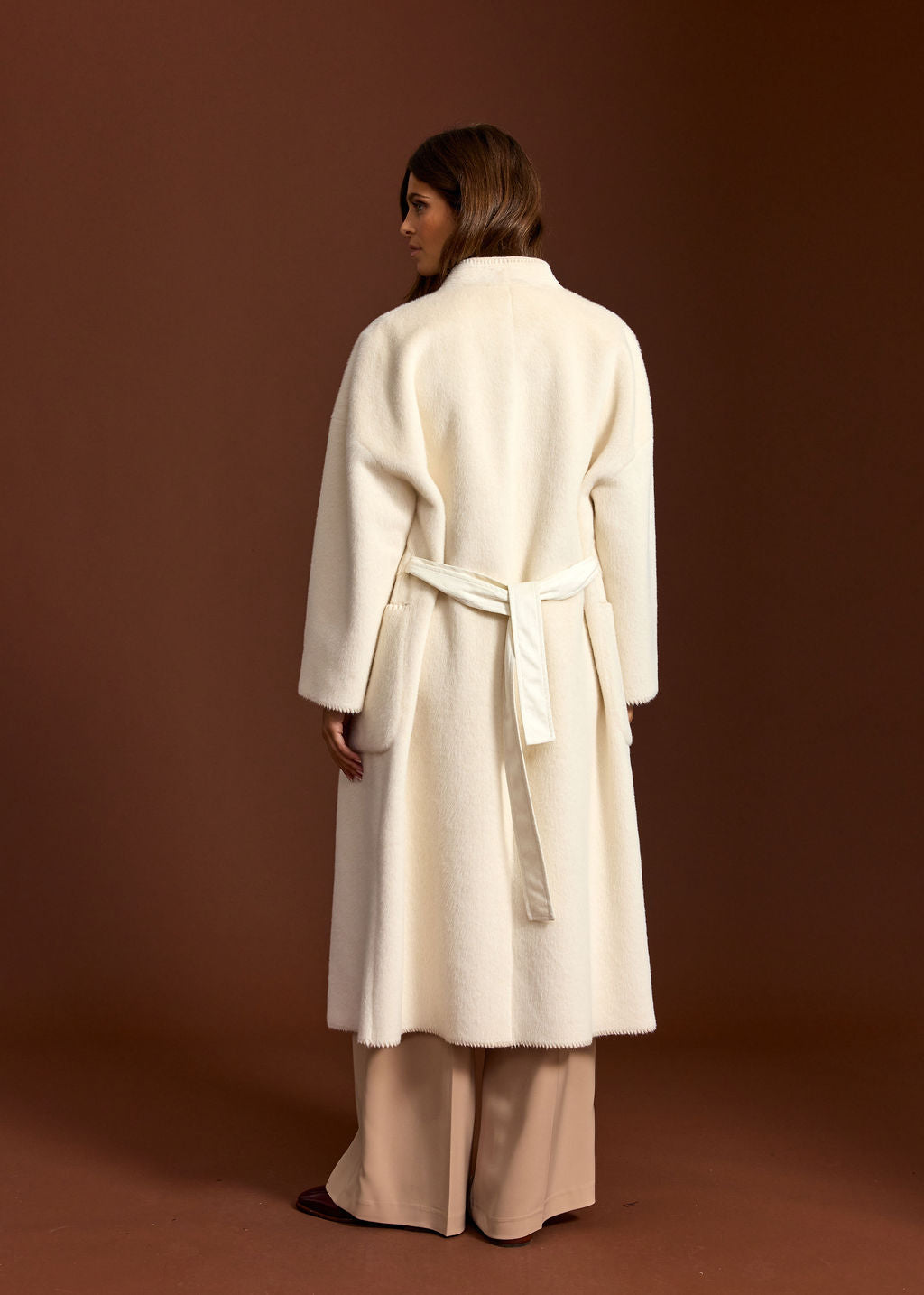 MANTEAU EN FAUSSE FOURRURE RALF CREME