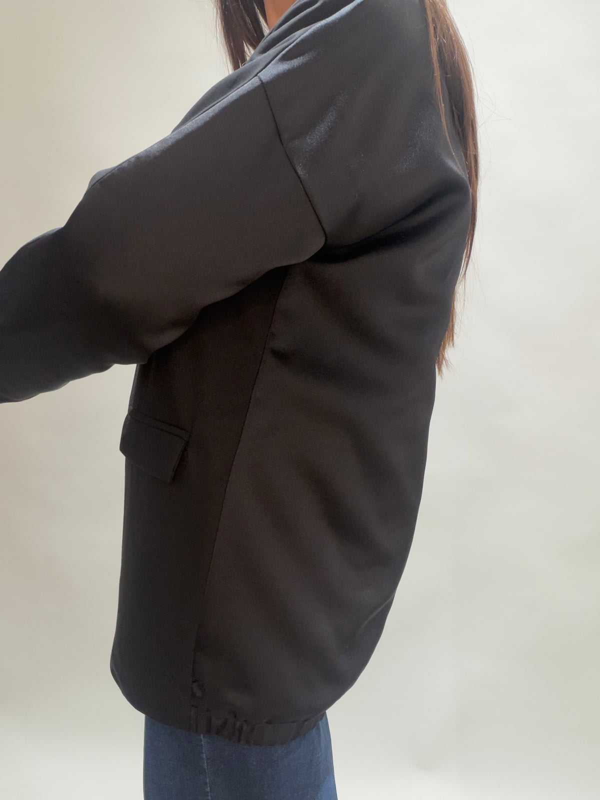 VESTE BLAZER BI-MATIERE SILAM NOIR