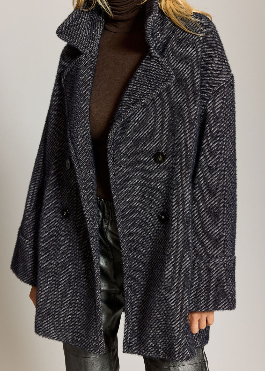 MANTEAU CABAN DUVETEUX SOF ACIER