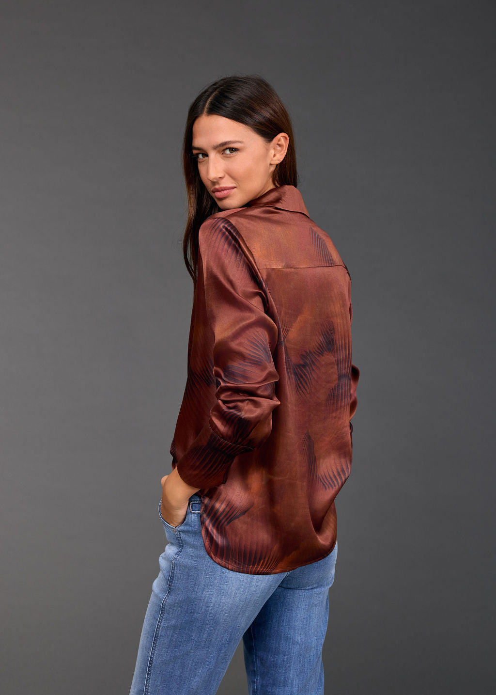 CHEMISE IMPRIMÉE À BASE DE SOIE ATIKA HAVANA