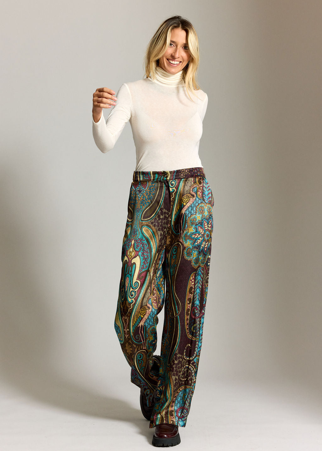 PANTALON IMPRIMÉ CACHEMIRE CARLO LUTETIA