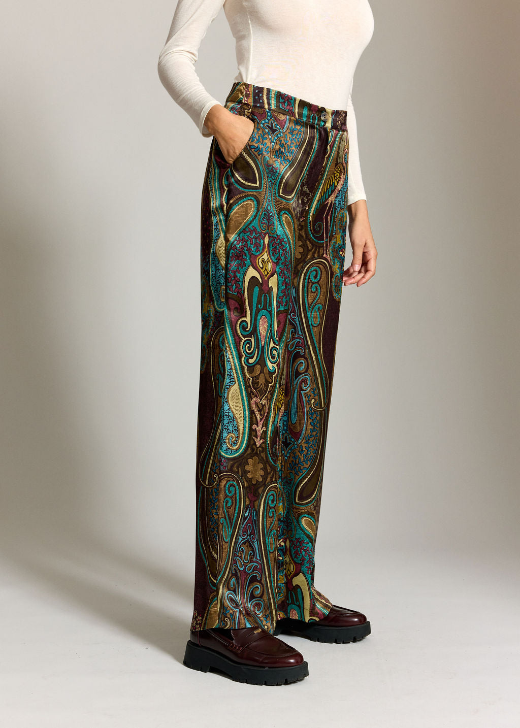 PANTALON IMPRIMÉ CACHEMIRE CARLO LUTETIA