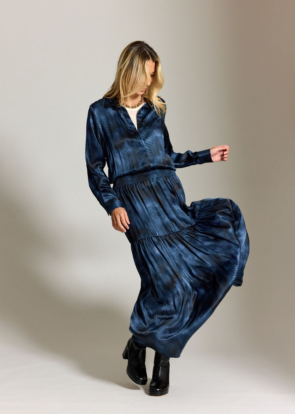 ROBE LONGUE IMPRIMÉE JAWEN LUNE