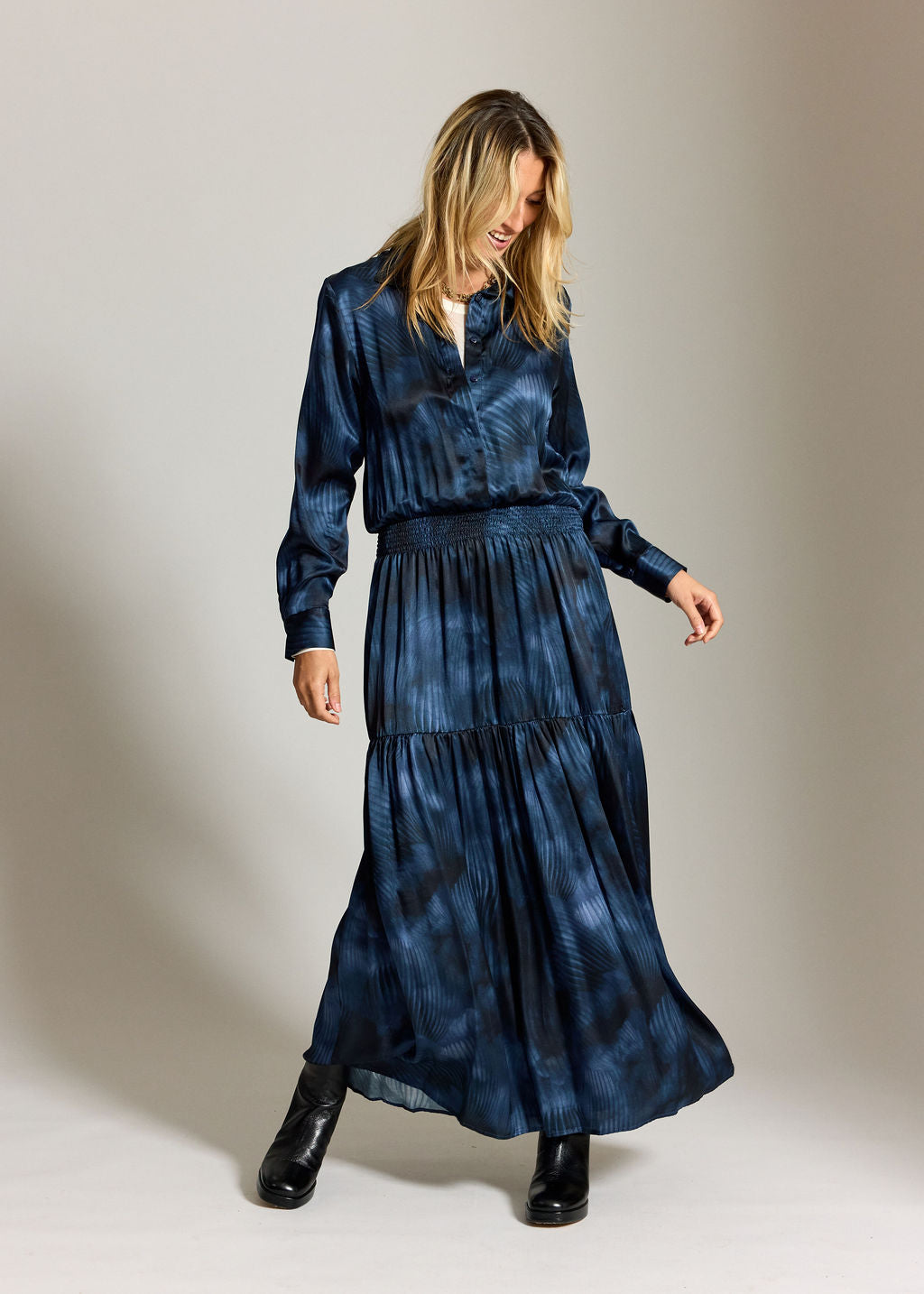 ROBE LONGUE IMPRIMÉE JAWEN LUNE