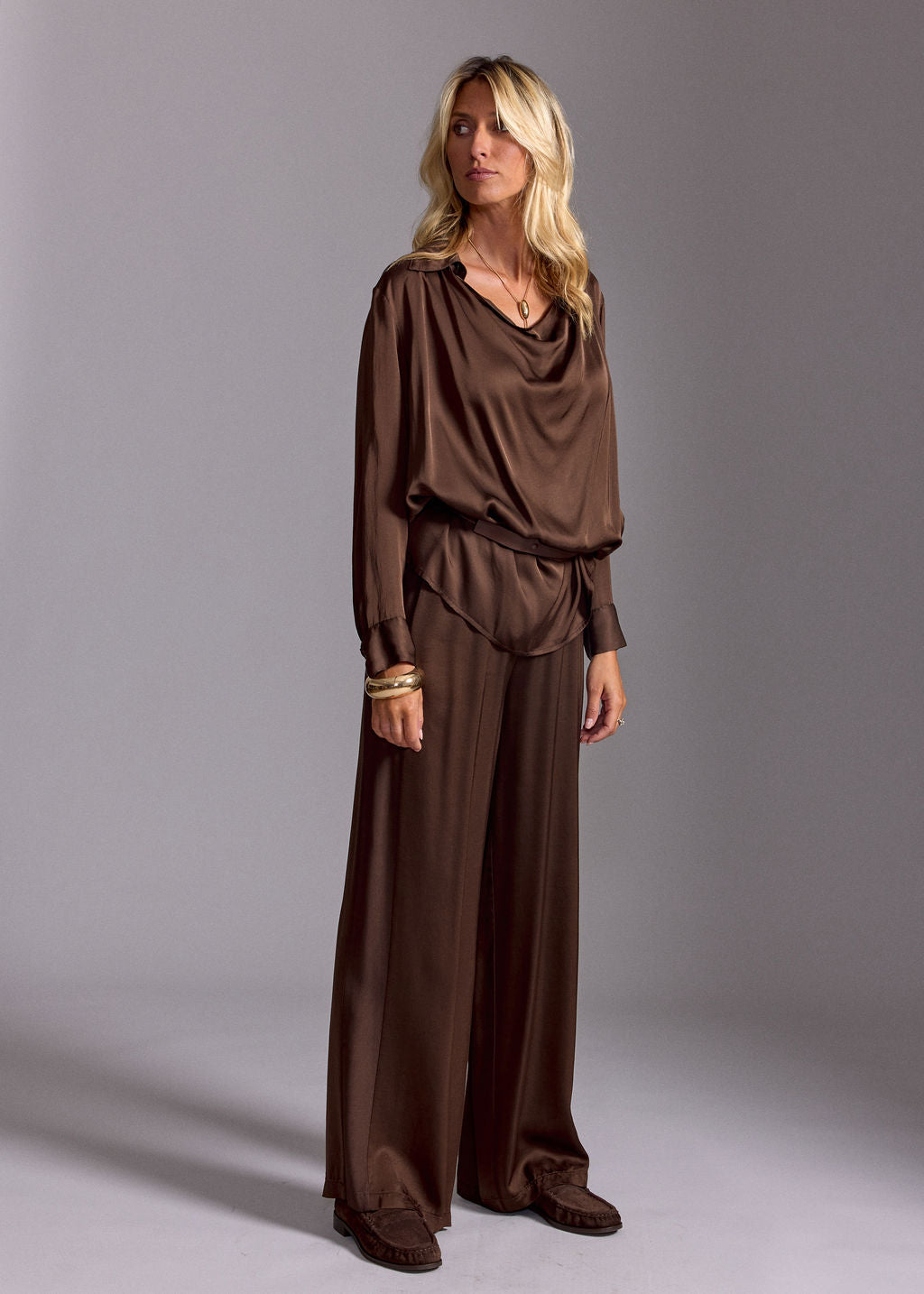 CHEMISE COL BÉNITIER DALI COFFEE