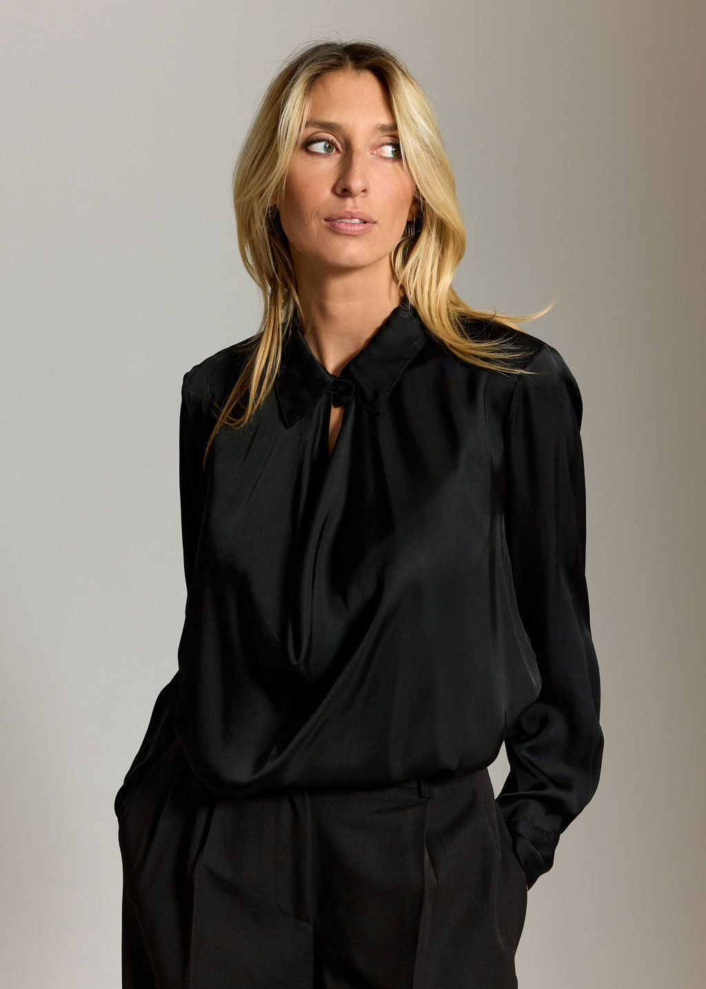 CHEMISE COL BÉNITIER DALI NOIR