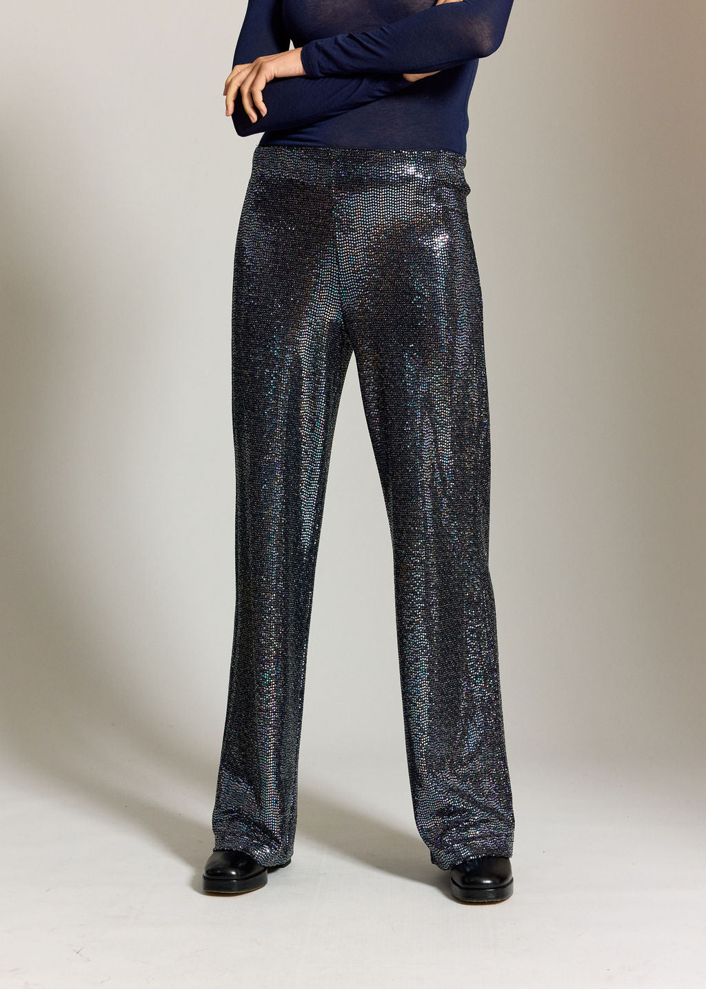 PANTALON STYLE PAILLETTES GLORIA SILVER