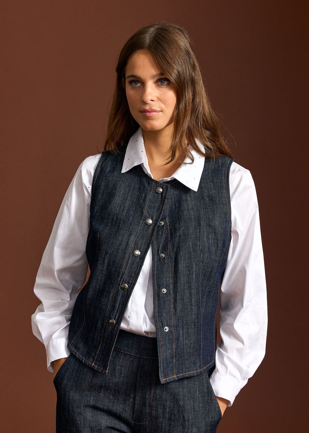 GILET EN DENIM SANS MANCHES AMI DENIM