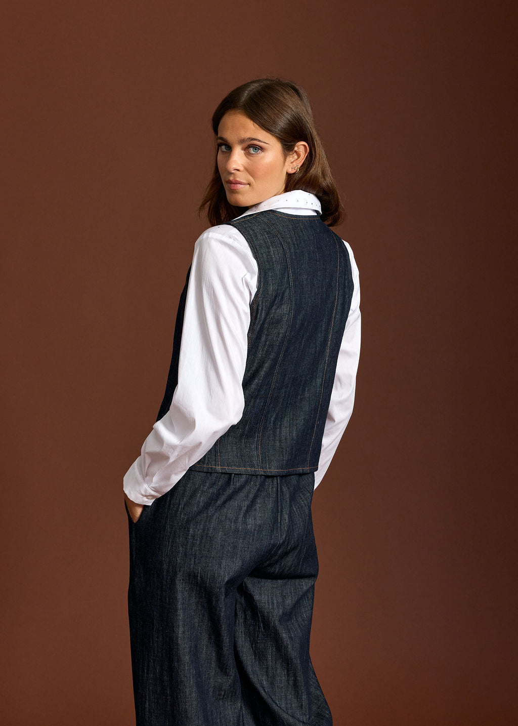 GILET EN DENIM SANS MANCHES AMI DENIM