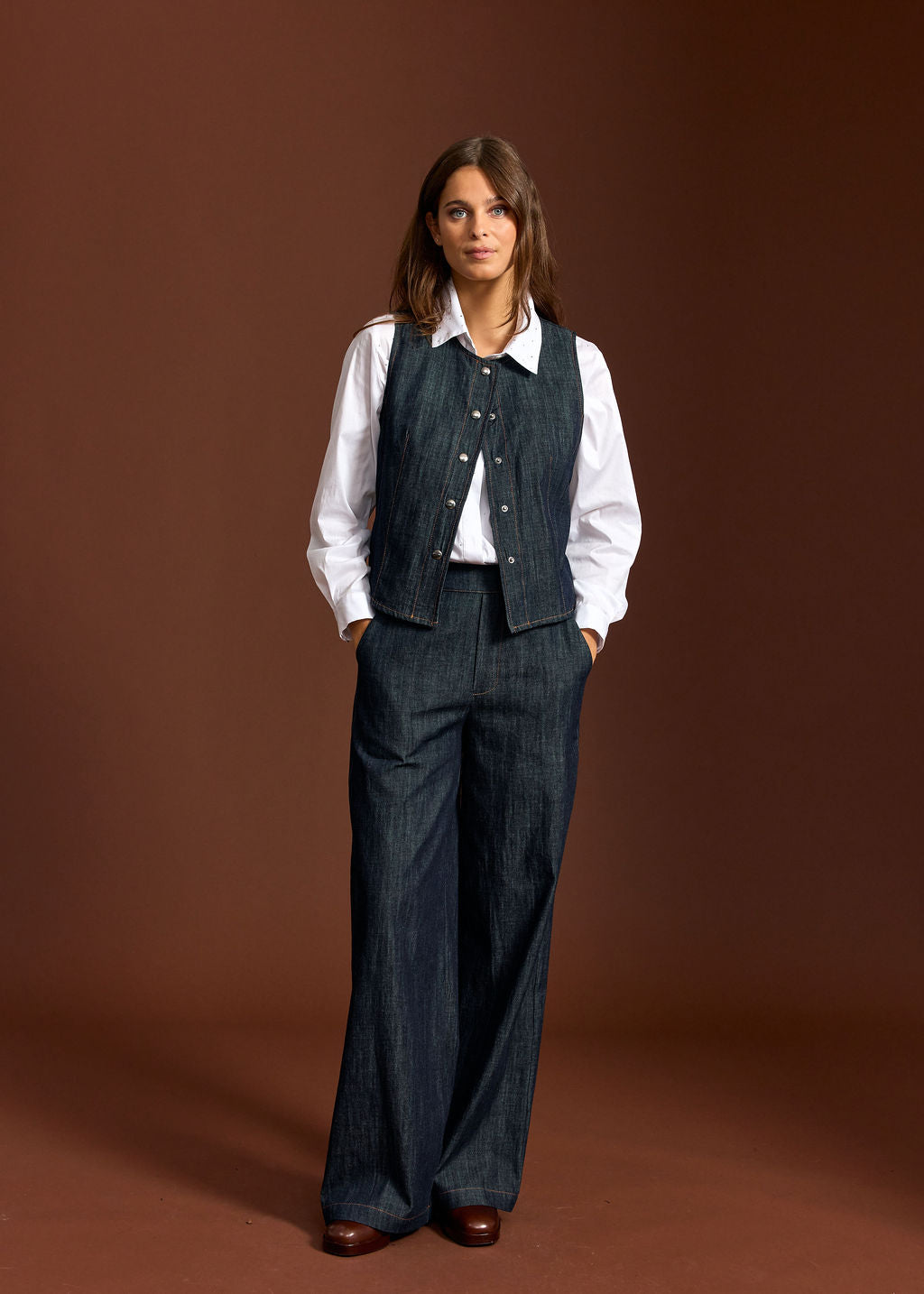 GILET EN DENIM SANS MANCHES AMI DENIM