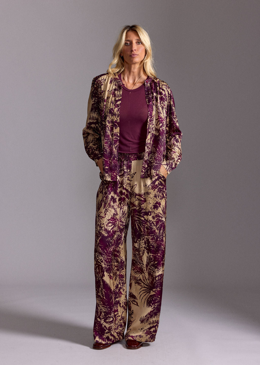 CHEMISE COURTE IMPRIMÉE CLAM PALM