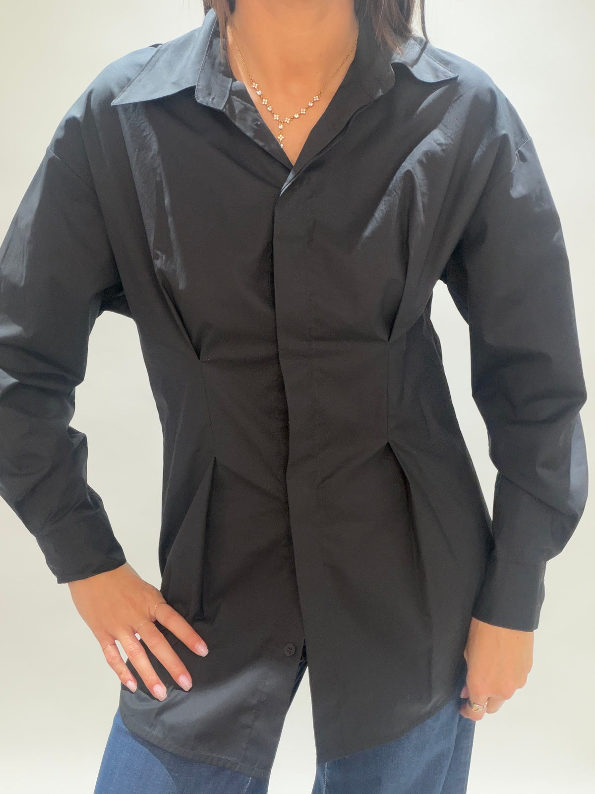 CHEMISE EN POPELINE LINORA NOIR