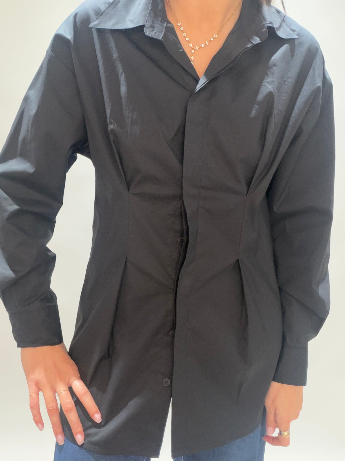 CHEMISE EN POPELINE LINORA NOIR