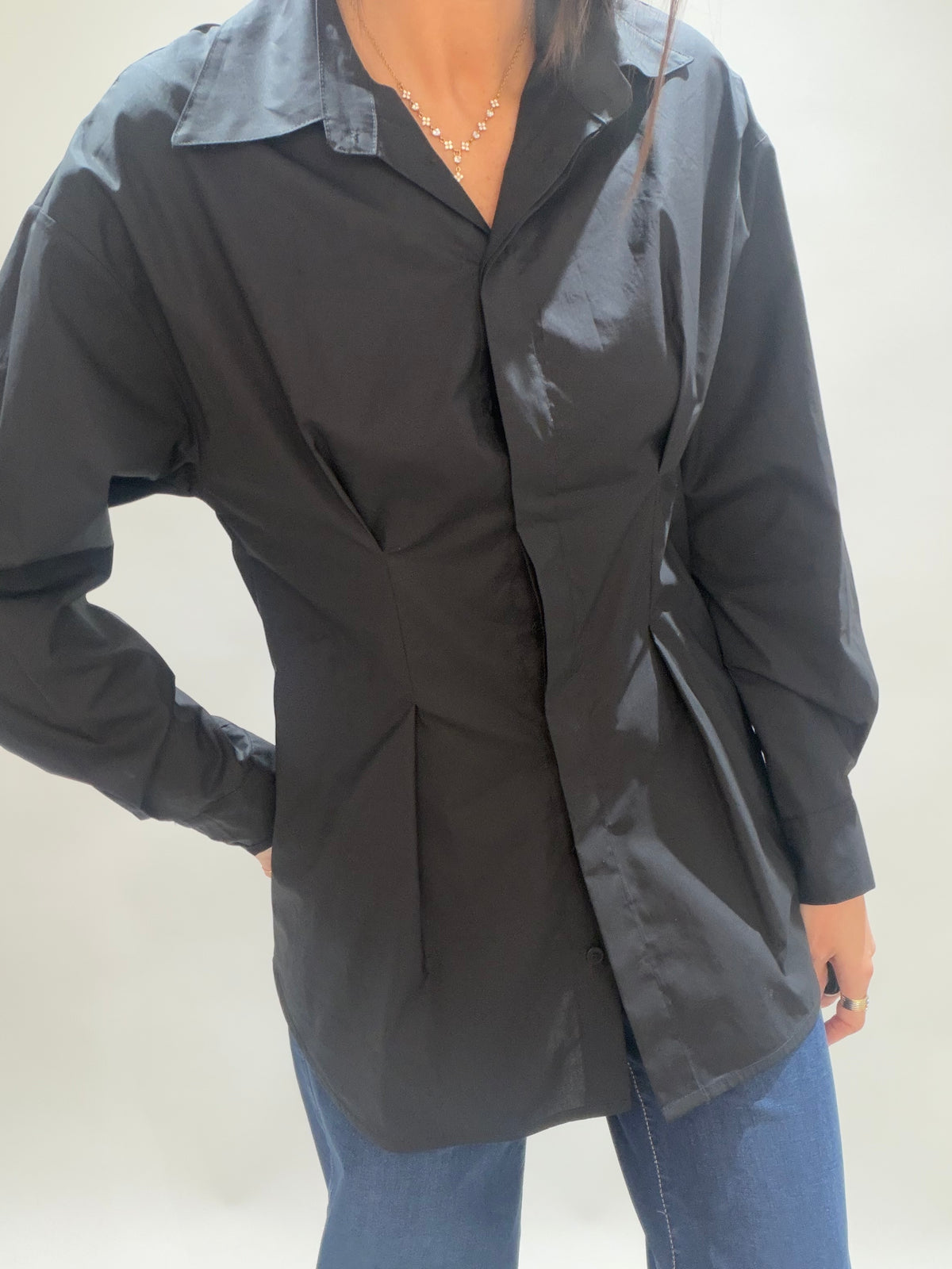 CHEMISE EN POPELINE LINORA NOIR
