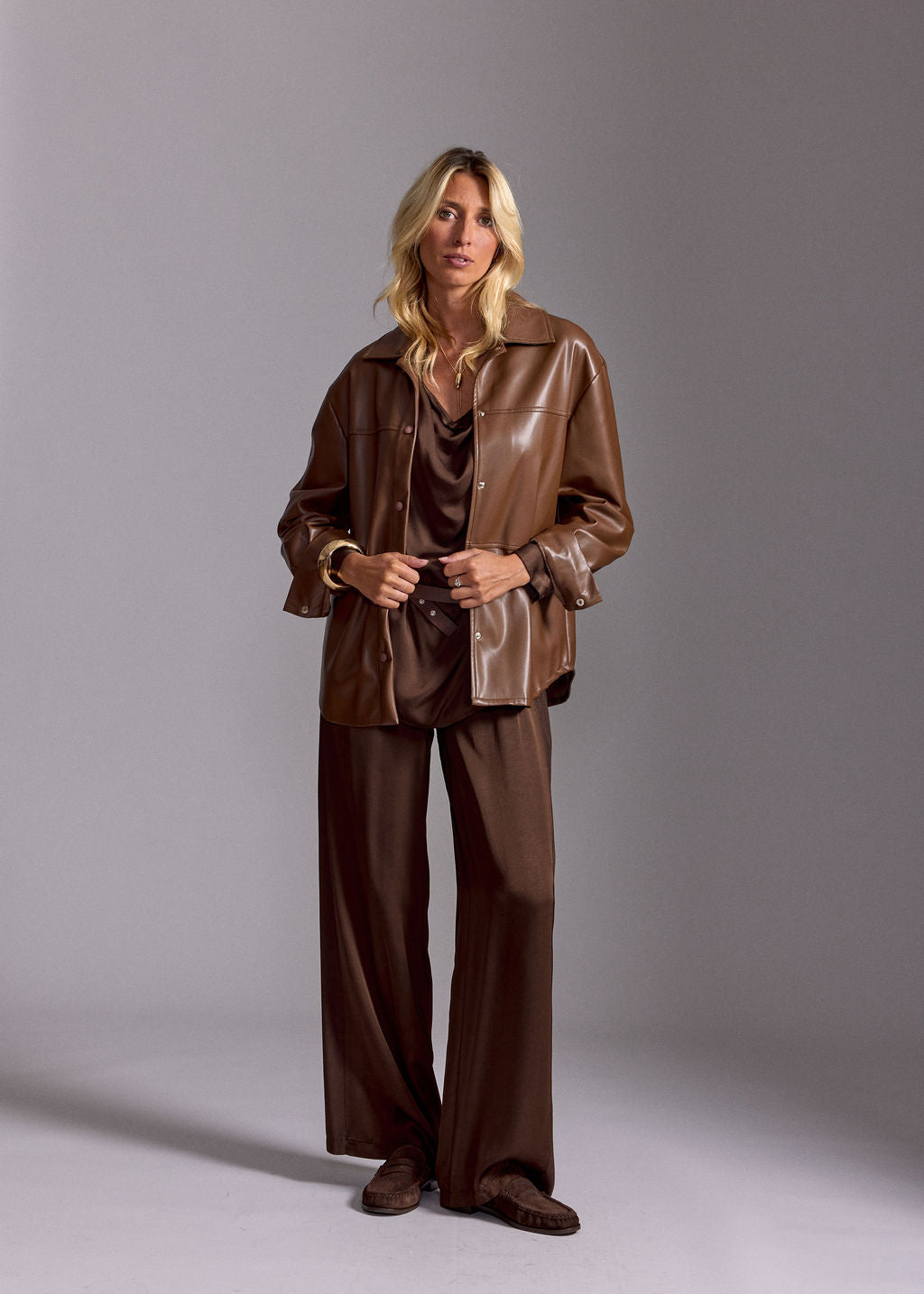 SURCHEMISE EN FAUX CUIR VESPA MOKA