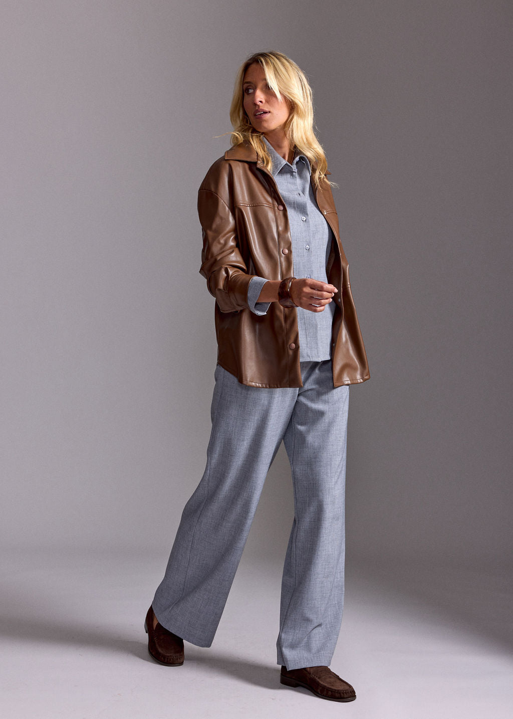 SURCHEMISE EN FAUX CUIR VESPA MOKA