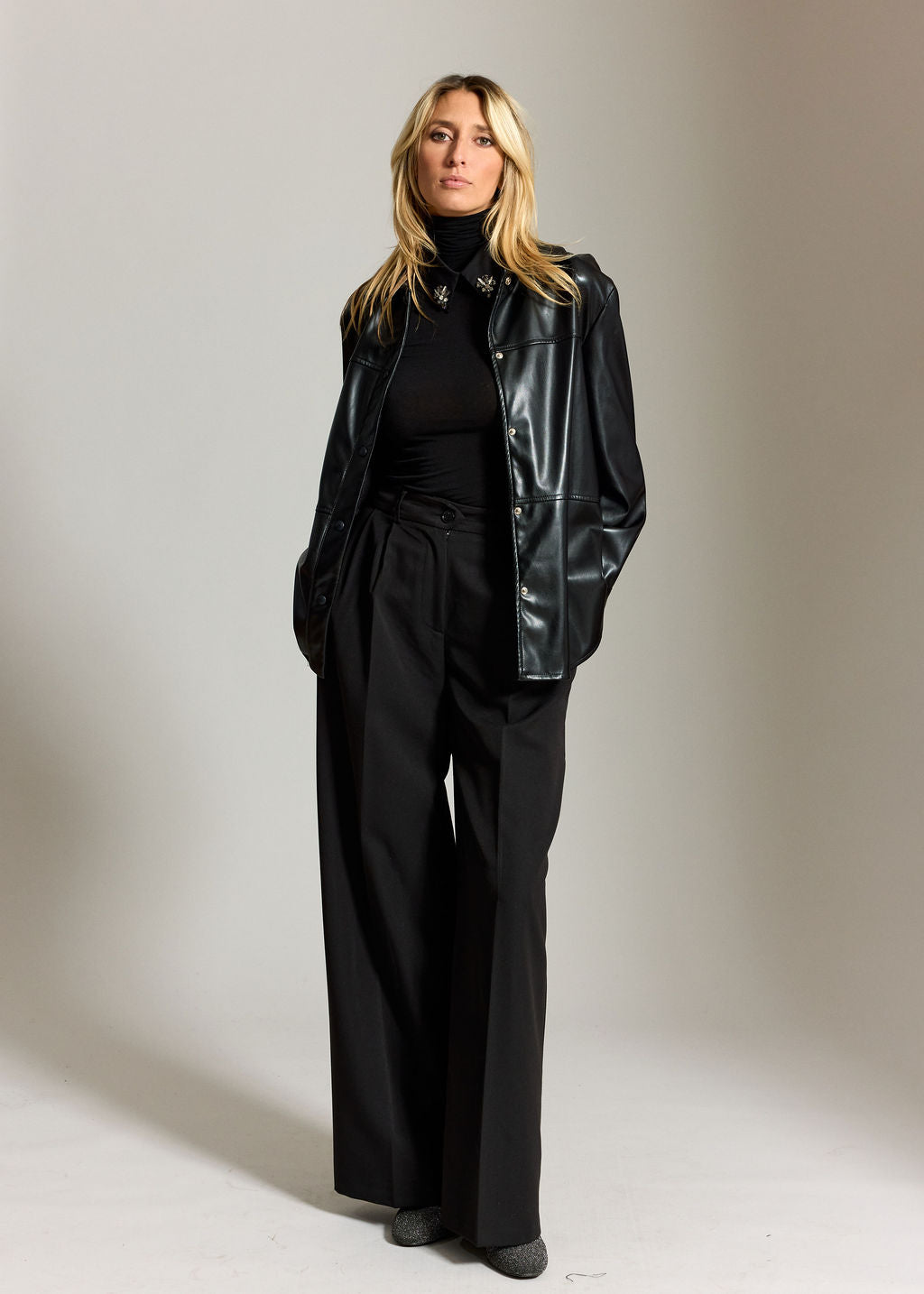 SURCHEMISE EN FAUX CUIR VESPA NOIR