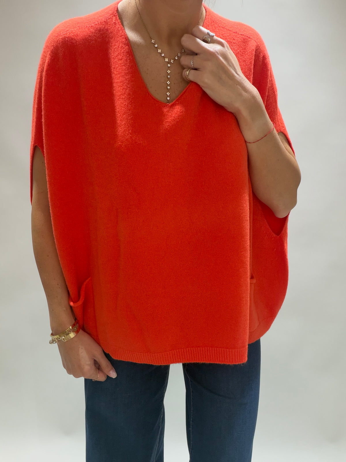 PONCHO COL V CLEA ORANGE