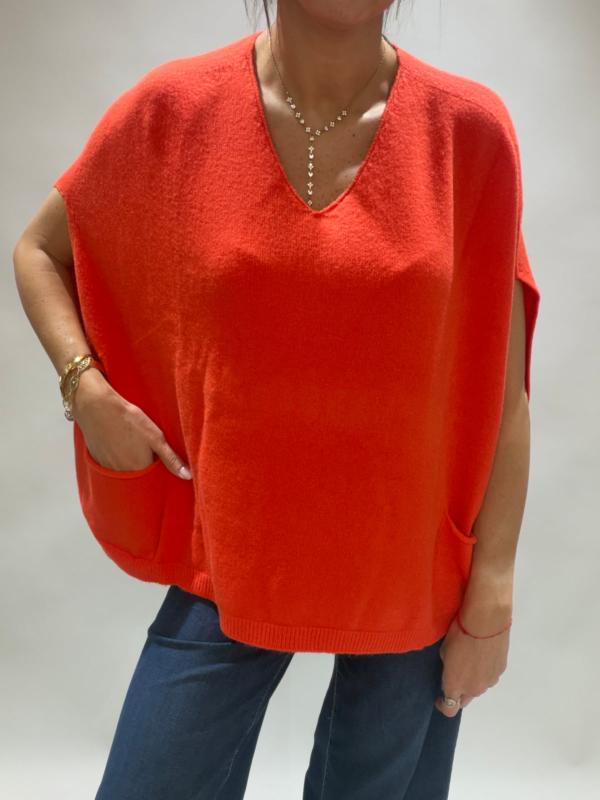 PONCHO COL V CLEA ORANGE