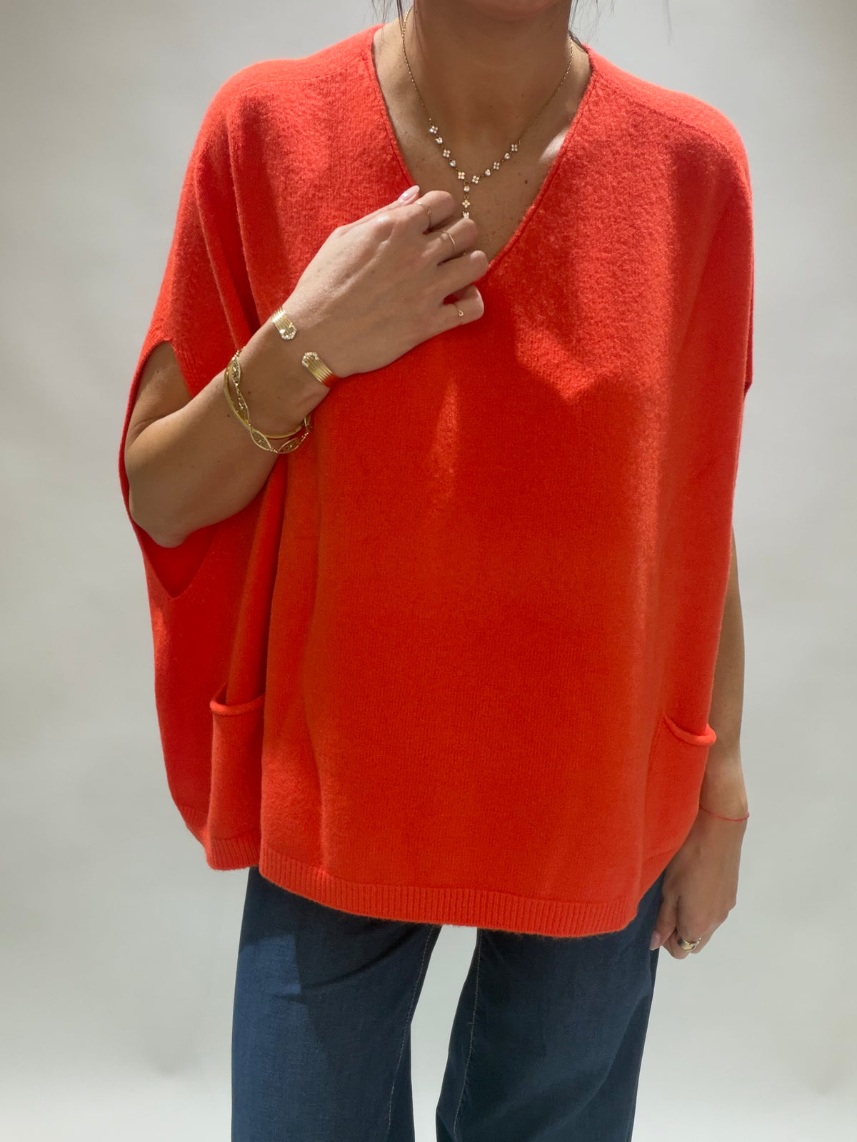 PONCHO COL V CLEA ORANGE