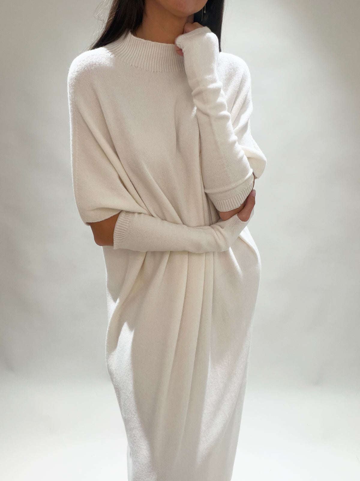 ROBE LONGUE EN LAINE NUMA ECRU