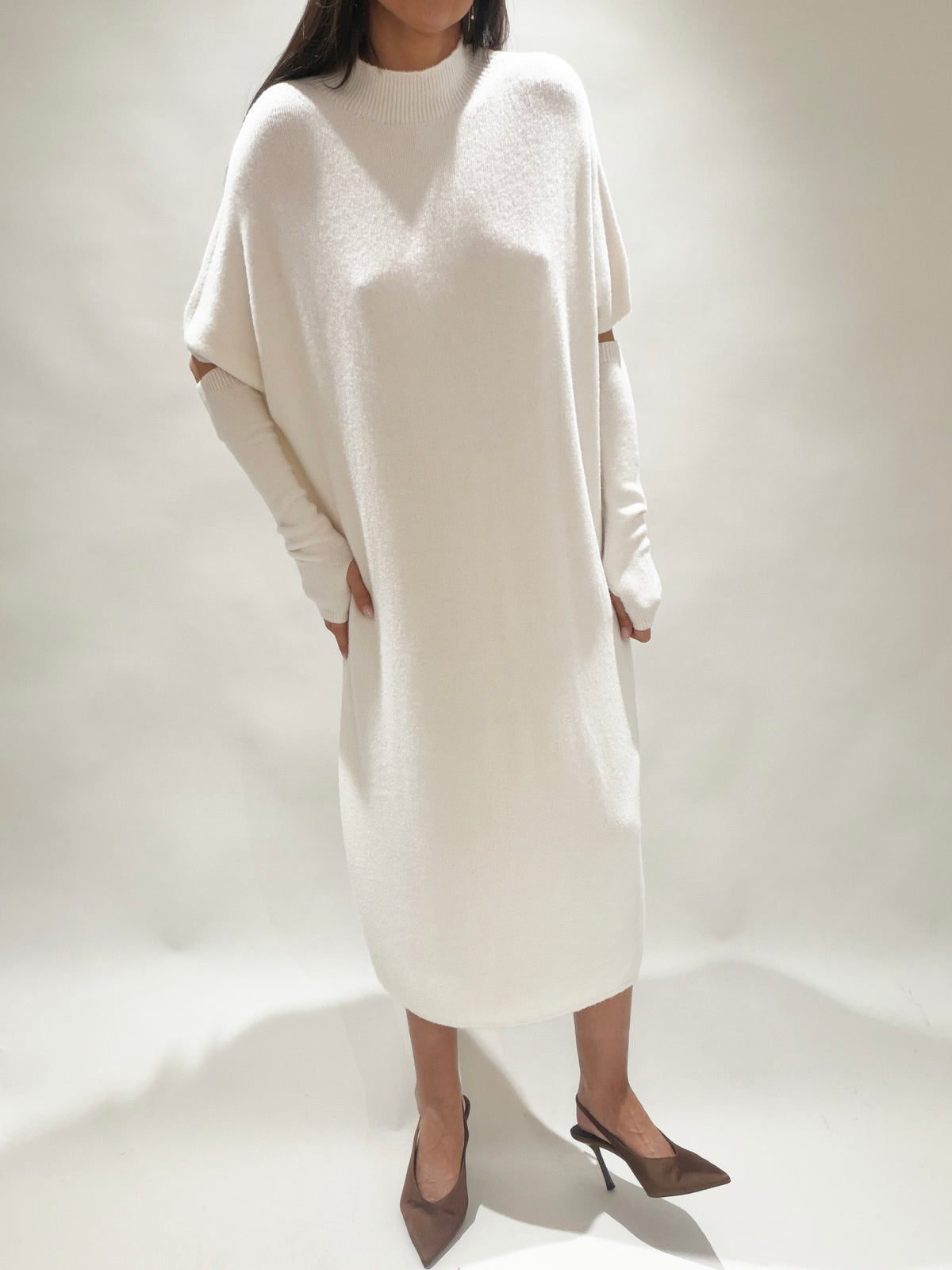 ROBE LONGUE EN LAINE NUMA ECRU