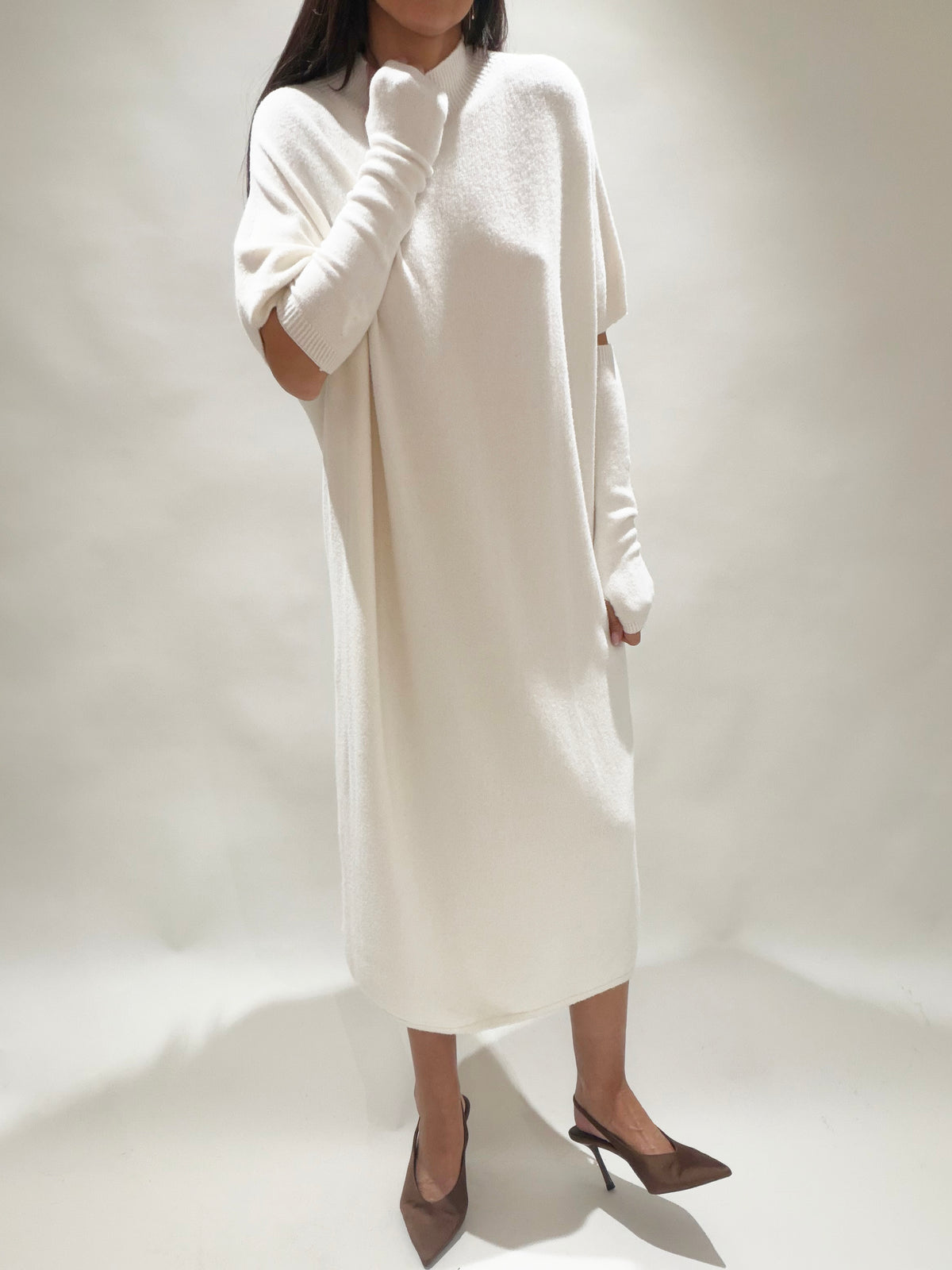 ROBE LONGUE EN LAINE NUMA ECRU