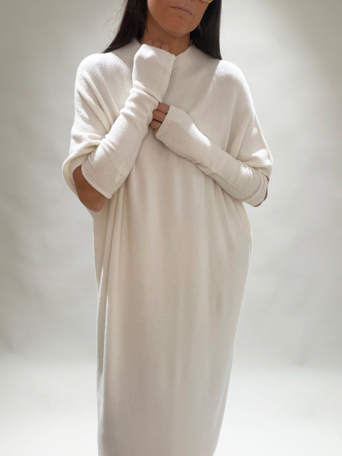 ROBE LONGUE EN LAINE NUMA ECRU