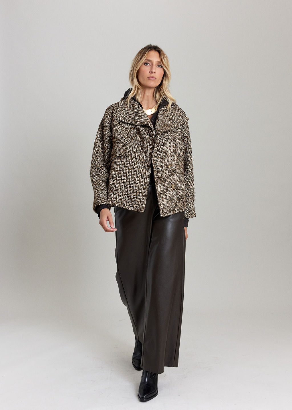 VESTE EN CHEVRON SILO NOIR