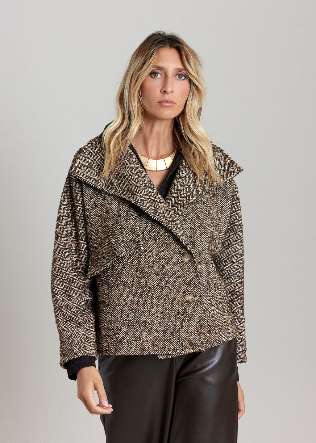 VESTE EN CHEVRON SILO NOIR
