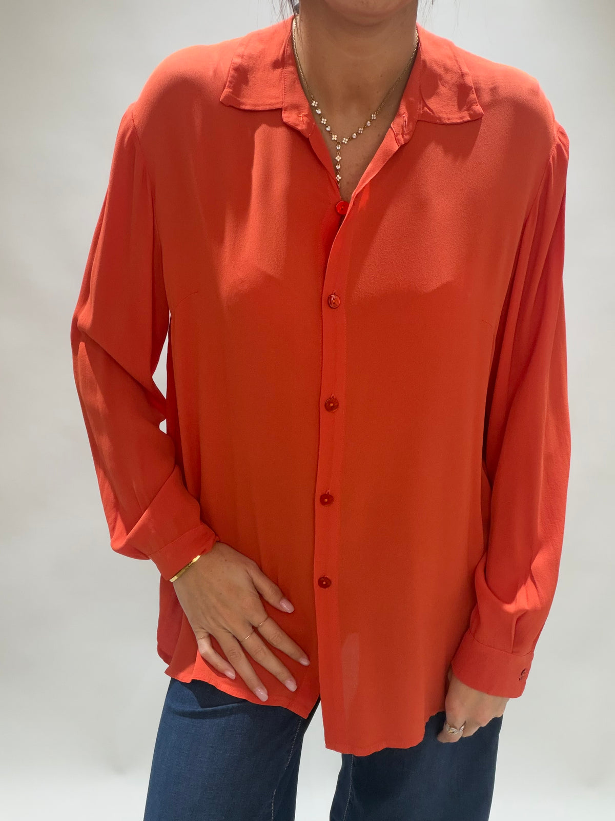 CHEMISE FLUIDE UNIE ORSO ORANGE