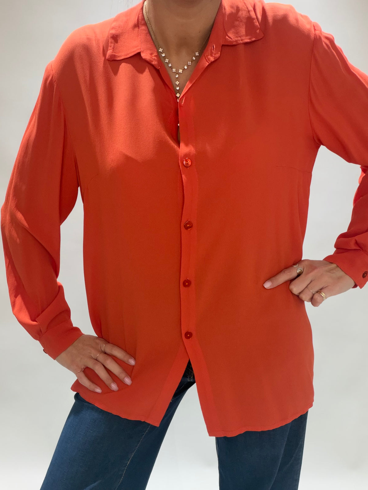 CHEMISE FLUIDE UNIE ORSO ORANGE